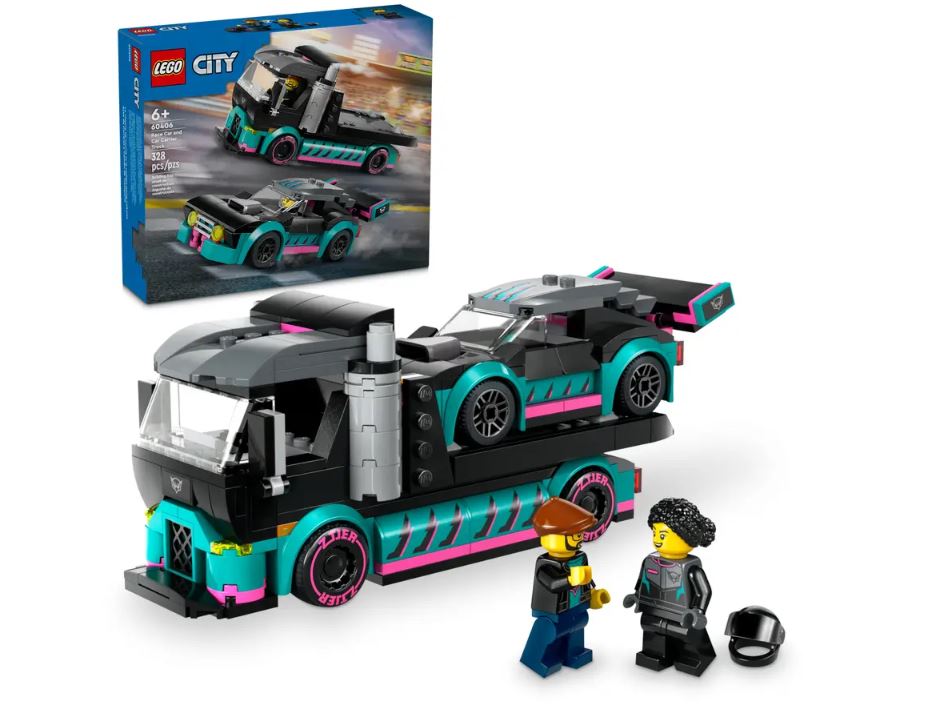 LEGO CITY - LA VOITURE DE COURSE ET LE CAMION PORTE-VOITURES #60406