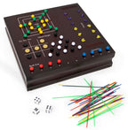 JEU BOÎTE DE BOIS - COFFRET DE 10 JEUX CLASSIQUE FAMILLE