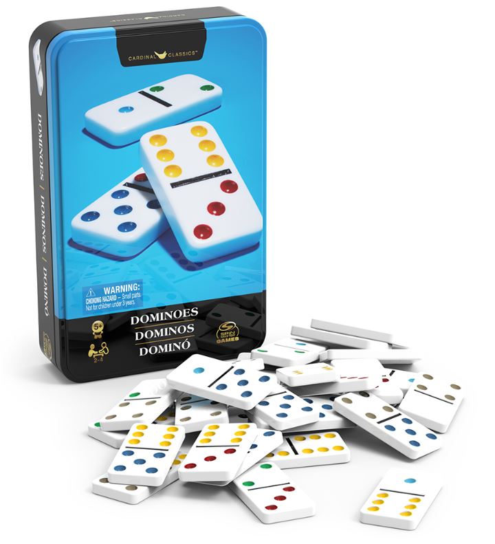 JEU DOMINOS DOUBLE 6 DANS UNE BOÎTE EN MÉTAL