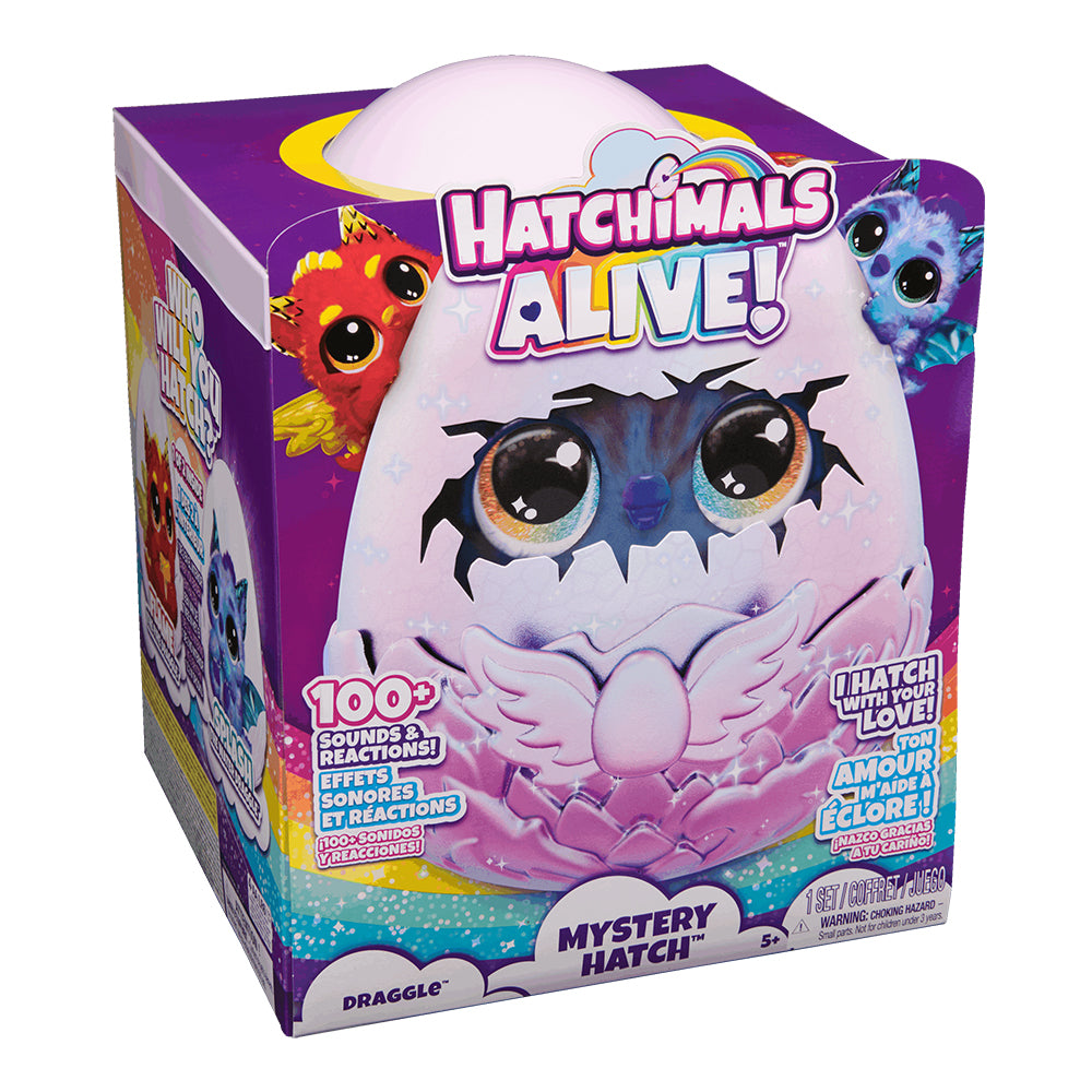 HATCHIMALS ALIVE - MYSTERY DRAGGLE HATCH WITH SOUNDS AND LIGHTS