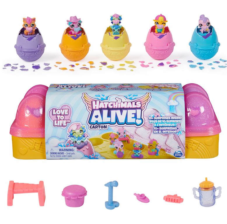 HATCHIMALS ALIVE - CARTON D'OEUF AVEC 5 MINI FIGURINES