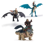 DRAGONS - DRAGON AND VIKING ARTICULATED FIGURES ASST