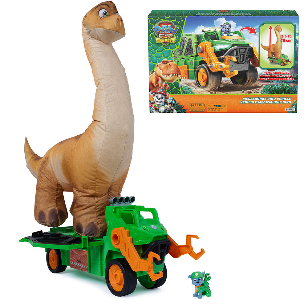 PAT' PATROUILLE - DINO - VÉHICULE MEGASAURUS DINO AVEC DINOSAURE GONFLABLE DE 76,2 CM (30")
