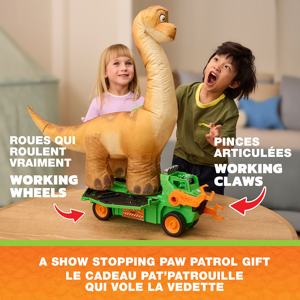 PAT' PATROUILLE - DINO - VÉHICULE MEGASAURUS DINO AVEC DINOSAURE GONFLABLE DE 76,2 CM (30")