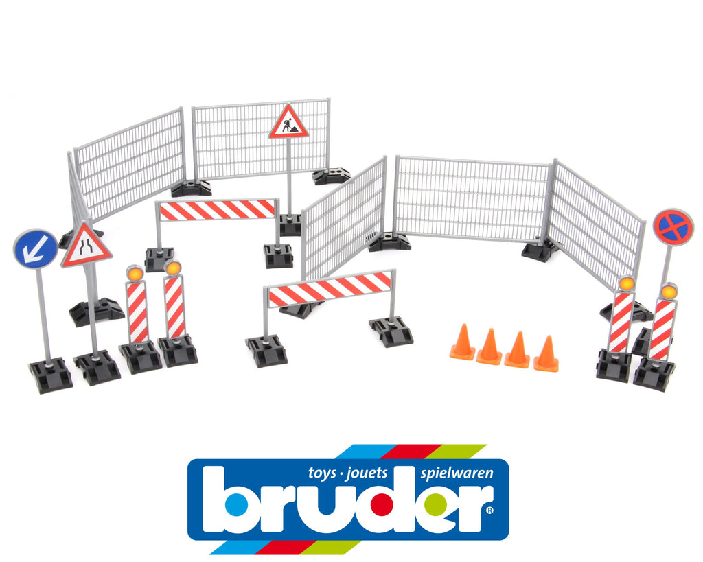 BRUDER - ENSEMBLE DE SIGNALISATION: CLÔTURES, PANNEAUX ET PYLONES #62007