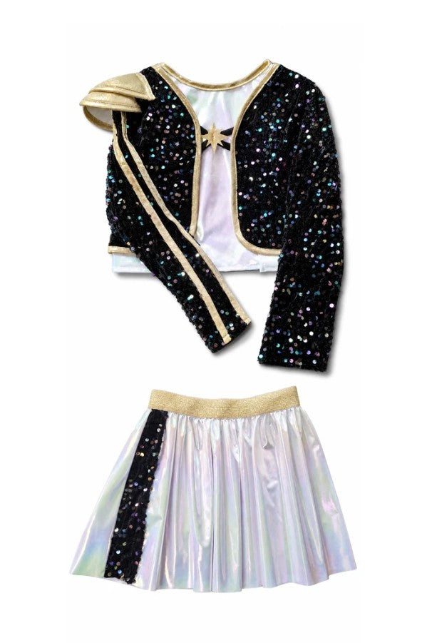 ENSEMBLE DE GUERRIER ROCKSTAR AVEC VESTE ET CHEMISE ATTACHÉE 5-6 ANS