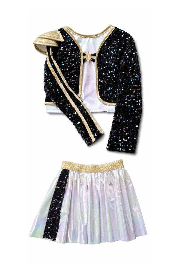 ENSEMBLE DE GUERRIER ROCKSTAR AVEC VESTE ET CHEMISE ATTACHÉE 7-8 ANS
