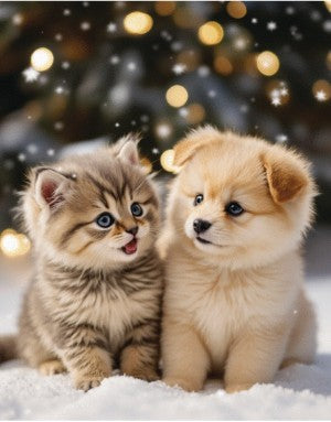 THROW BLANKET MICROVISION PRINT 48X60 KITTEN AND PUPPY