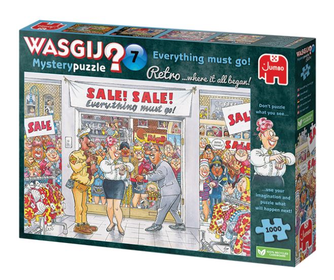WASGIJ MYSTERY RETRO NO 7 BLEU CASSE-TÊTE 1000 PIÈCES - TOUT DOIT PARTIR #70-00018