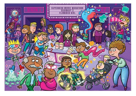 WASGIJ JUNIOR NO 2 JIGSAW PUZZLE 240 PIECES - POPCORN POWER-UP! #70-00807