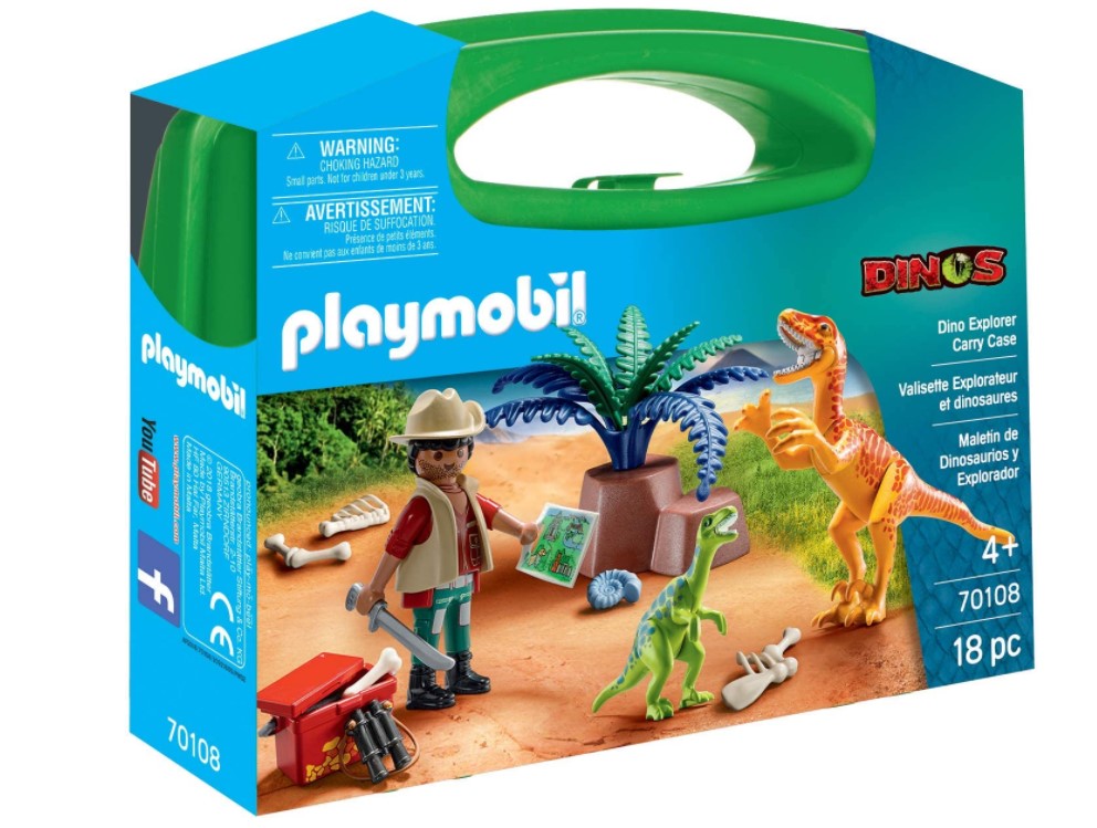 PLAYMOBIL DINOS - EXPLORER AND DINOSAURS CARRY CASE #70108