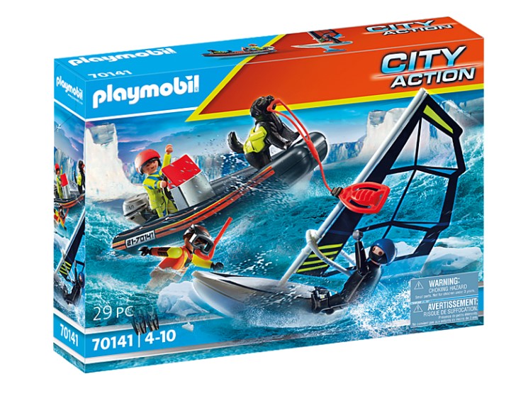 PLAYMOBIL CITY ACTION - RESCUE BOAT WITH SURFER #70141