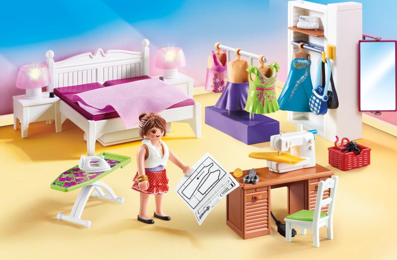 PLAYMOBIL DOLLHOUSE - CHAMBRE AVEC ESPACE COUTURE #70208