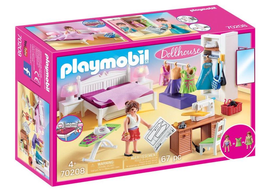 PLAYMOBIL DOLLHOUSE - CHAMBRE AVEC ESPACE COUTURE #70208