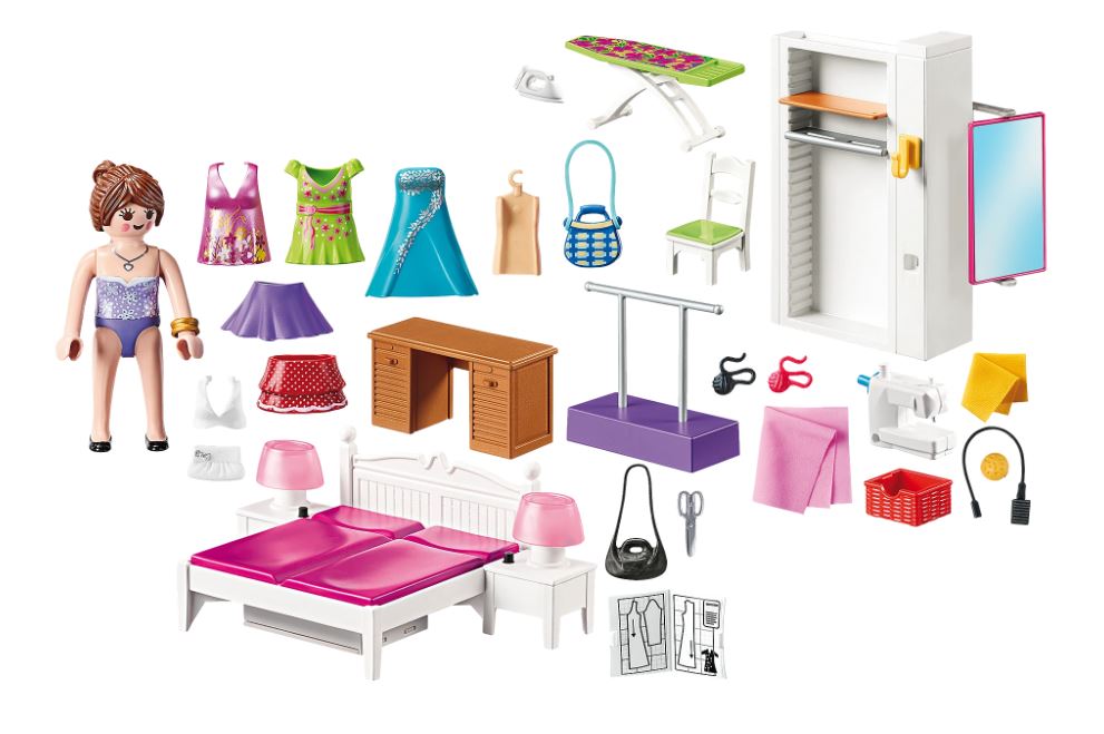PLAYMOBIL DOLLHOUSE - CHAMBRE AVEC ESPACE COUTURE #70208