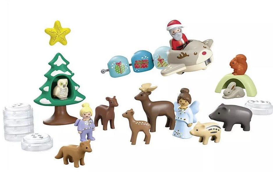 PLAYMOBIL JUNIOR - CALENDRIER DE L'AVENT - PÈRE NOËL ET ANIMAUX DE LA FORÊT #70297