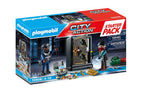 PLAYMOBIL CITY ACTION - STARTER PACK POLICIER AVEC CAMBRIOLEUR DE COFFRE-FORT #70908