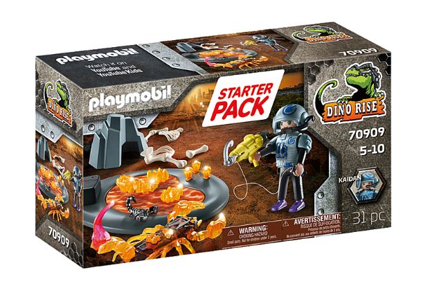 PLAYMOBIL DINO RISE - AGENT WITH FIRE SCORPION STARTER PACK #70909