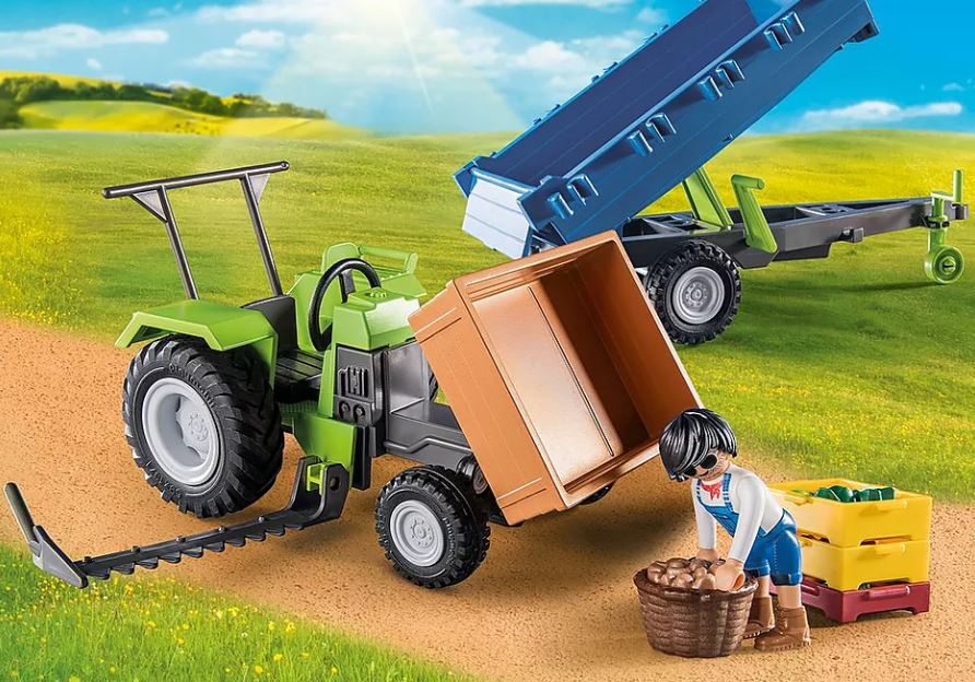PLAYMOBIL COUNTRY - TRACTEUR AVEC REMORQUE #71249