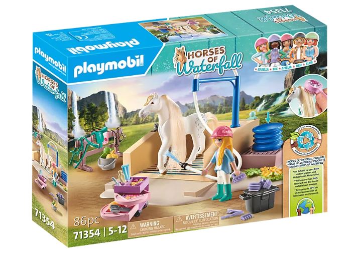 PLAYMOBIL HORSES OF WATERFALL - ISABELLA AND LIONESS WITH HORSE WASH STATION #71354