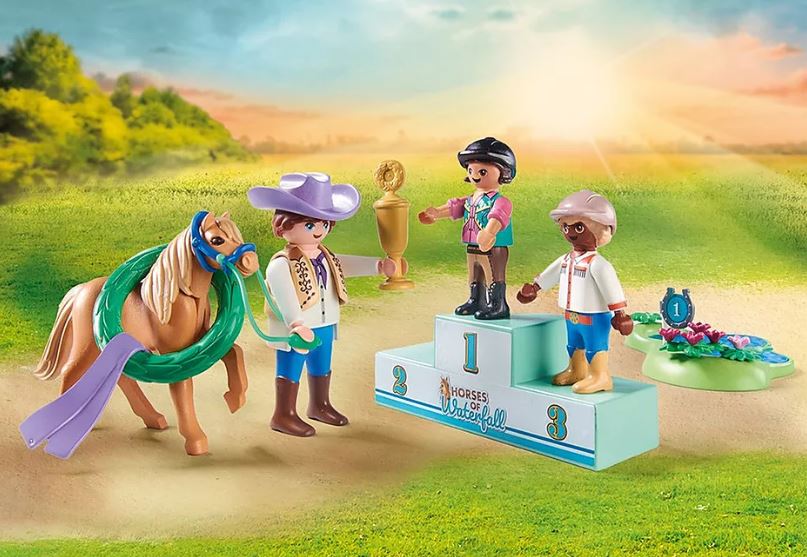 PLAYMOBIL HORSES OF WATERFALL - RIDERS WITH PONIES AND SHOW JUMPING #71495