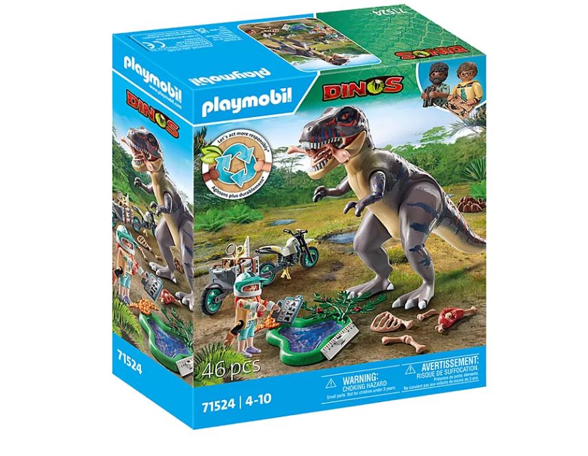 PLAYMOBIL DINOS - EXPLORER WITH MOTORCYCLE AND TYRANNOSAURUS #71524