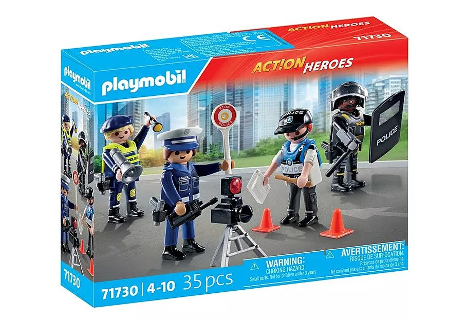 PLAYMOBIL ACTION HEROES - SET DE MÉTIER DE LA POLICE: 4 POLICIERS DIFFERENTS #71730