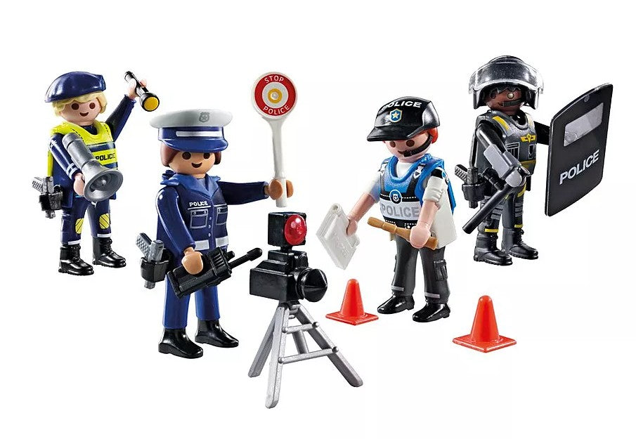 PLAYMOBIL ACTION HEROES - SET DE MÉTIER DE LA POLICE: 4 POLICIERS DIFFERENTS #71730