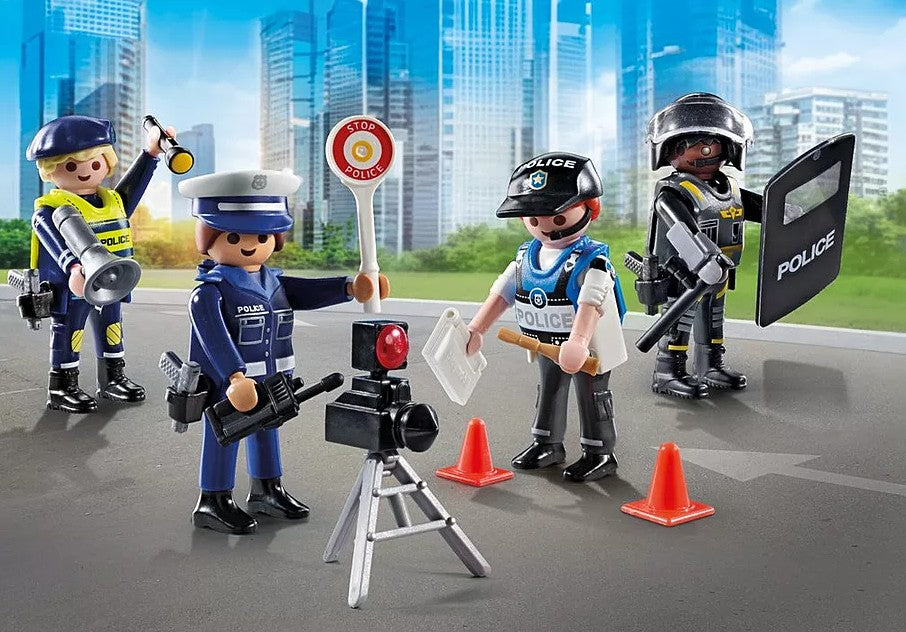 PLAYMOBIL ACTION HEROES - SET DE MÉTIER DE LA POLICE: 4 POLICIERS DIFFERENTS #71730
