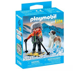 PLAYMOBIL MY LIFE - JEUNE GARÇON EN RAQUETTES AVEC SON SAINT BERNARD #71741