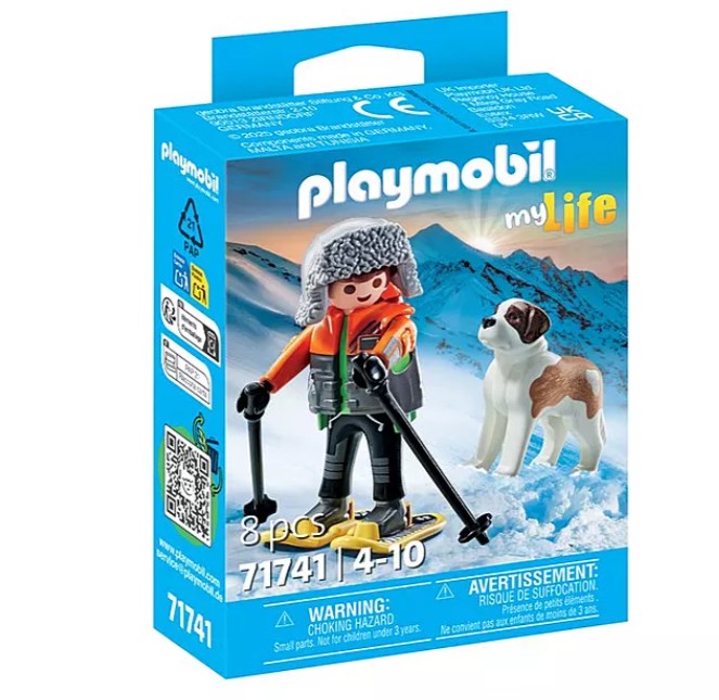 PLAYMOBIL MY LIFE - JEUNE GARÇON EN RAQUETTES AVEC SON SAINT BERNARD #71741