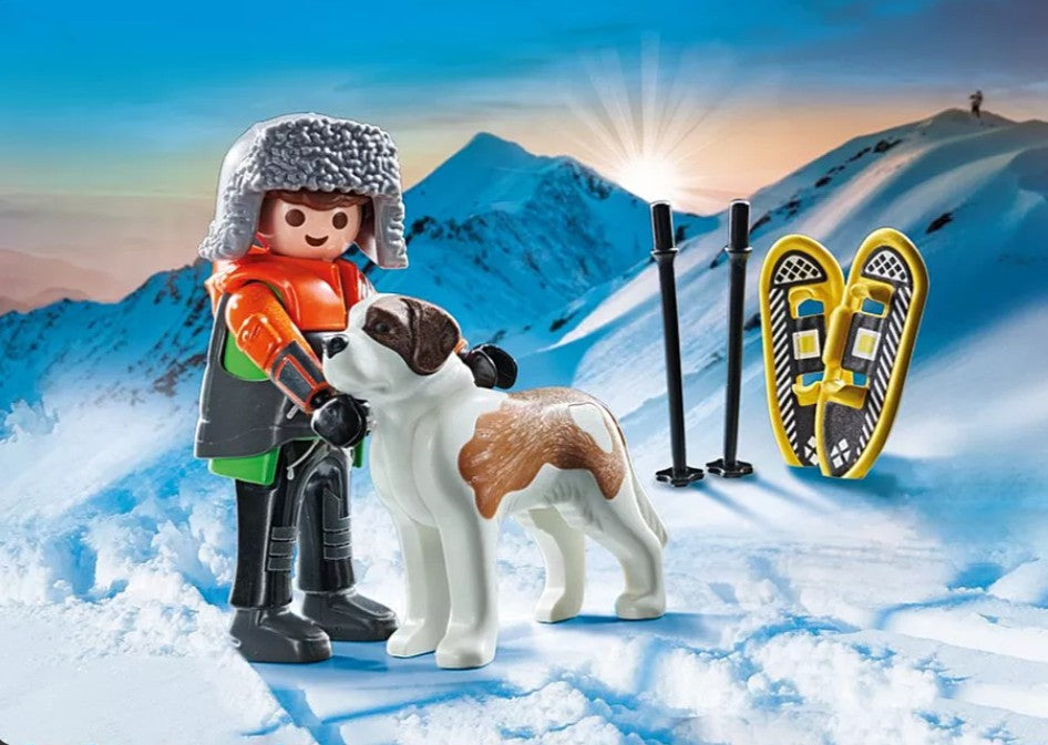 PLAYMOBIL MY LIFE - JEUNE GARÇON EN RAQUETTES AVEC SON SAINT BERNARD #71741