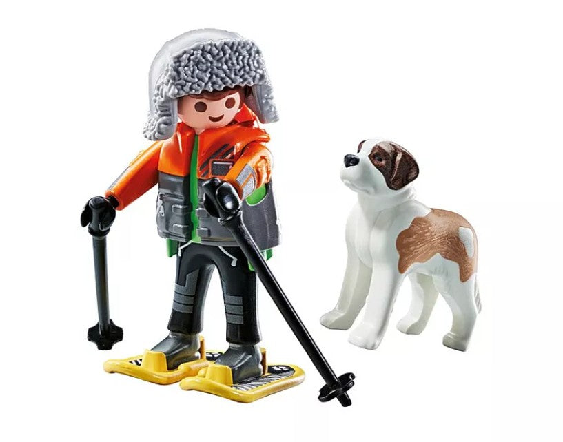 PLAYMOBIL MY LIFE - JEUNE GARÇON EN RAQUETTES AVEC SON SAINT BERNARD #71741