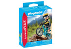 *** PLAYMOBIL SPECIAL PLUS - CYCLISTE AVEC VÉLO TOUT TERRAIN ET SOUCHE D'ARBRE #71756