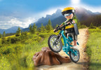 *** PLAYMOBIL SPECIAL PLUS - CYCLISTE AVEC VÉLO TOUT TERRAIN ET SOUCHE D'ARBRE #71756