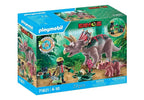 PLAYMOBIL DINOS - TRICERATOPS WITH BABY, EGG AND EXPLORER #71821