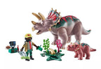 PLAYMOBIL DINOS - TRICERATOPS WITH BABY, EGG AND EXPLORER #71821