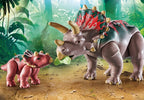PLAYMOBIL DINOS - TRICERATOPS WITH BABY, EGG AND EXPLORER #71821