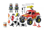 PLAYMOBIL ACTION HEROES - VÉHICULE DE POMPIERS AVEC BIDON ESSENCE ENFLAMMÉ #71824