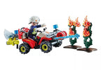 PLAYMOBIL ACTION HEROES - FIREFIGHTER WITH QUAD AND TWO FLAMING BUSHES #71824