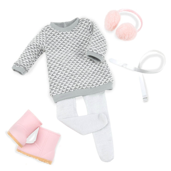 OG CLOTHING SET - "WINTER STYLE" KNITTED DRESS FOR 18-INCH DOLL