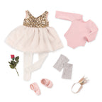 OG LUXURY CLOTHES SET - "OPENING NIGHT" LEOTARD, TUTU AND TIGHTS FOR 18-INCH DOLL