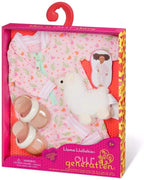 OG CLOTHES SET - PAJAMAS AND LLAMA PLUSH FOR 18-INCH DOLL