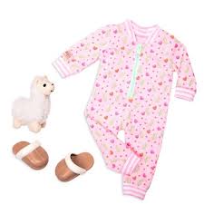 OG CLOTHES SET - PAJAMAS AND LLAMA PLUSH FOR 18-INCH DOLL
