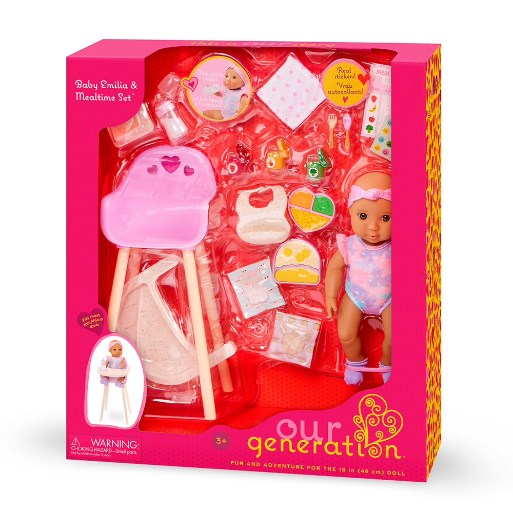 ACCESSOIRE OG PETITE SOEUR - COFFRET BÉBÉ EMILIA ET REPAS 39 CM (15")