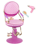 ACCESSOIRES OG - CHAISE DE COIFFEUR MAUVE POUR POUPÉE DE 18"(46CM)