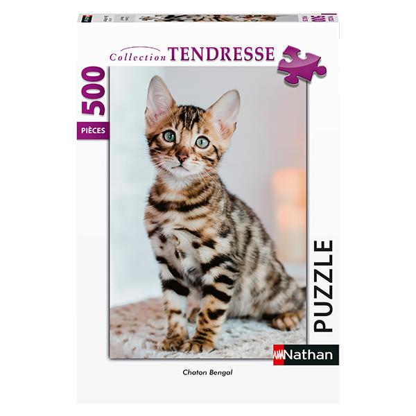 NATHAN JIGSAW PUZZLE 500 PIECES - BENGAL KITTEN #76-00965