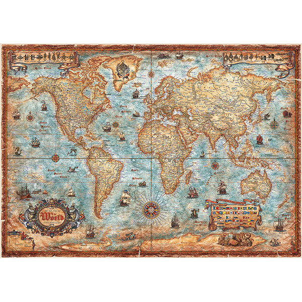 HEYE JIGSAW PUZZLE 2000 PIECES - THE ANCIENT WORLD MAP #78-29845
