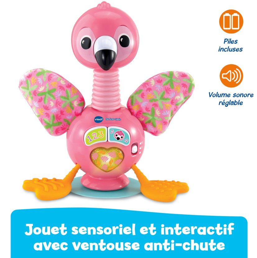 VTECH - BÉBÉ FLAMANT ROSE RIGOLO INTERACTIF