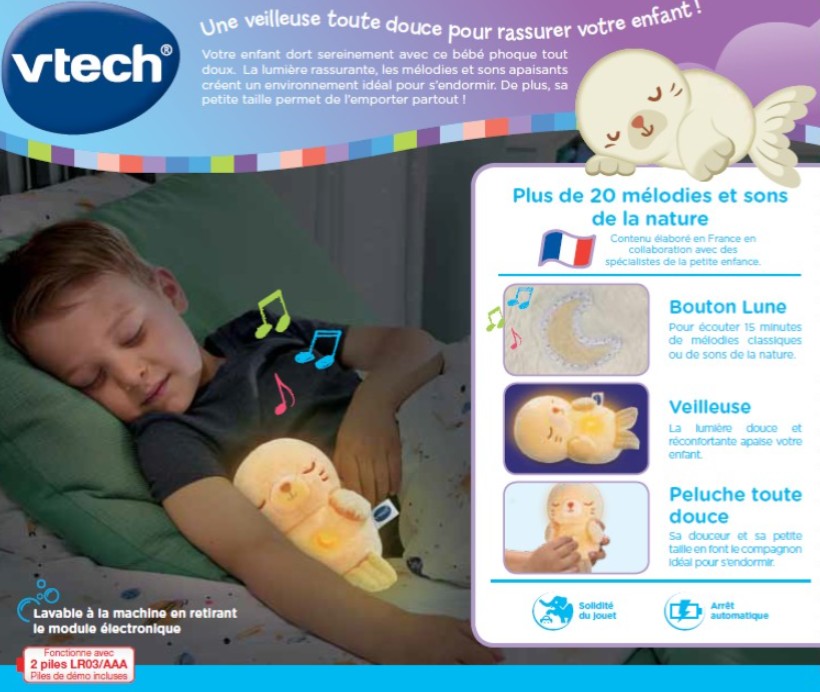 VTECH BABY - PELUCHE VEILLEUSE BÉBÉ PHOQUE LUMIZEN